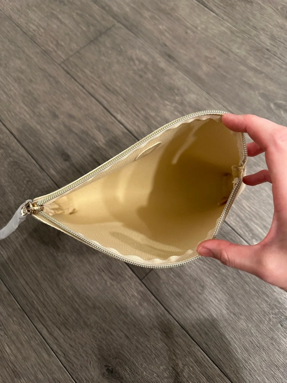 Shiseido Metallic Gold Pebbled Cosmetic Pouch